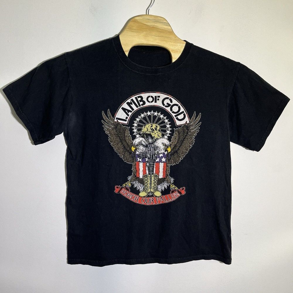 Lamb of God Honor Our Fallen Resolution Tour 2012 Black Medium Shirt New Wave